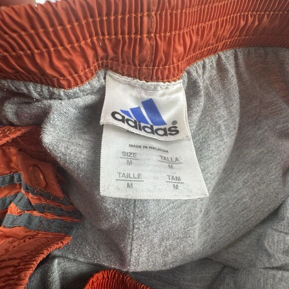 VTG Adidas Lined Windbreaker Pants Mens M Orange Y2K Tear Away Track - Picture 9 of 11